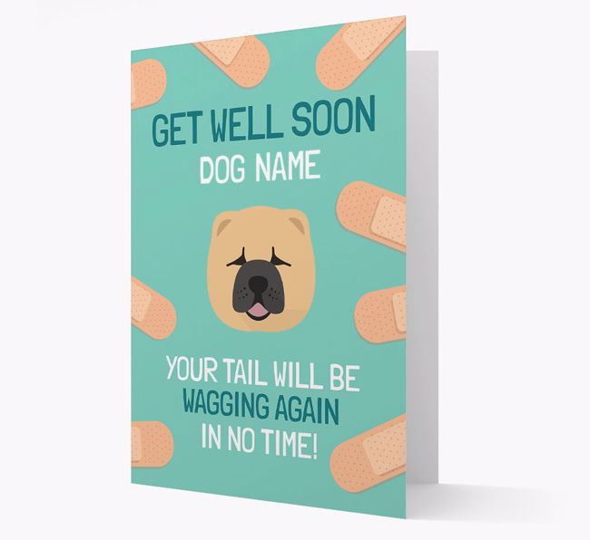 Personalised 'Get well soon {dogsName}' Card with {breedFullName} Icon